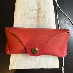 KMM & Co Pink Leather Sunglasses Case